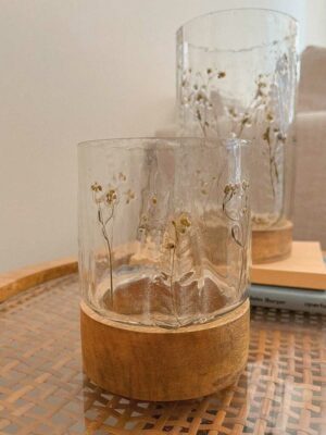 FLORERO BASE MADERA FLORES CH