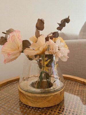 CANDEL BASE MADERA TRANSPARENTE GR