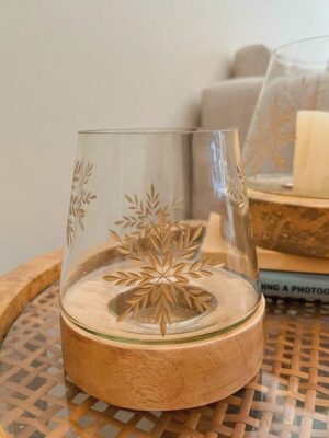 CANDEL BASE MADERA NAVIDAD CH
