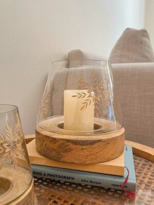 CANDEL BASE MADERA NAVIDAD GR
